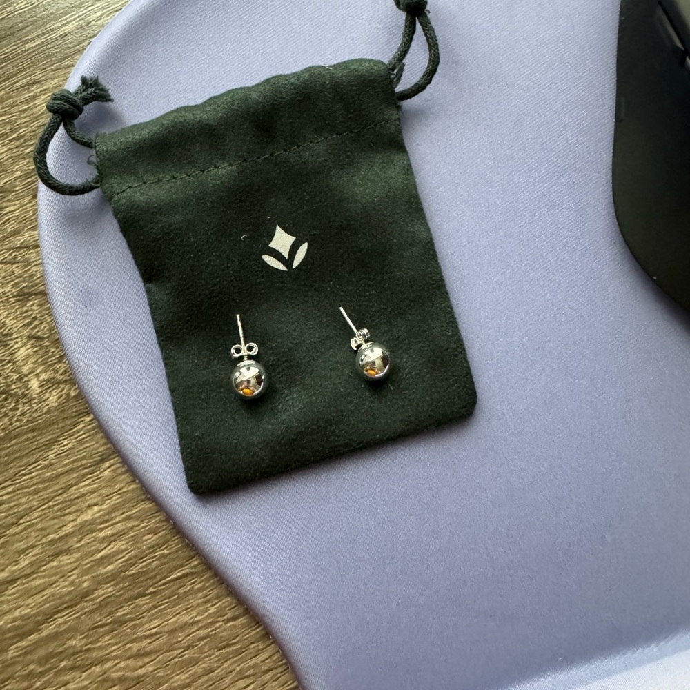 Brilliant Earth Silver Stud Earrings, 8mm